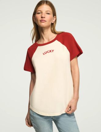 Lucky Brand Womens Lucky Denim Supply Raglan Tee