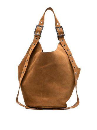 Dondup Big hobo shoulder bag in brown suede
