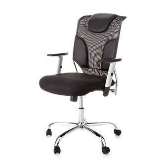 Oresteluchetta Silla de oficina en microfibra negra cm. Al.100/110 x l.63 x p.63