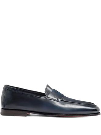 Santoni penny leather loafers - Blue