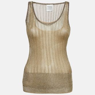 H&eacute;rve L&eacute;ger Metallic Lurex Knit Tank Top