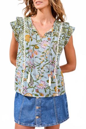 Tribal Mixed Print Blouse In Rainforest