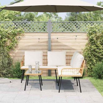 vidaXL Set Divano da Giardino 2 pcs Naturale polyrattan - Vidaxl