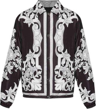 Versace Reversible Black Jacket With Baroque Print