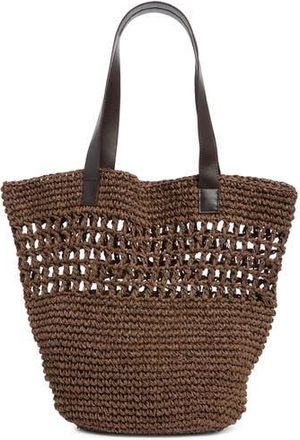 Collection XIIX Raffia Market Tote in Chocolate at Nordstrom Rack