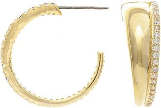 Rivka Friedman 18K Plated Cz Hoops