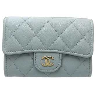 Chanel Green Grained Calfskin Coin Purse/Coin Case (Pre-Owned)
