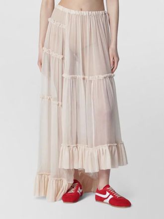 Dries Van Noten tiered sheer skirt ruffle detail design