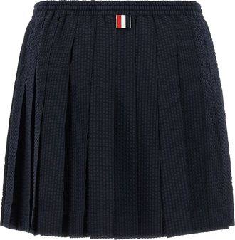 Thom Browne Womens Blue Wool Long Skirt