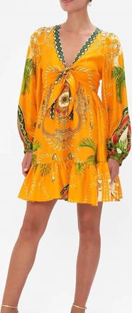 Camilla Womens Short Front Tie Blouson Dress In Dancing With The Bulls
