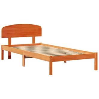 Berkfield Home Bed Frame with Headboard Wax Brown 90x190 cm Solid Wood Pine