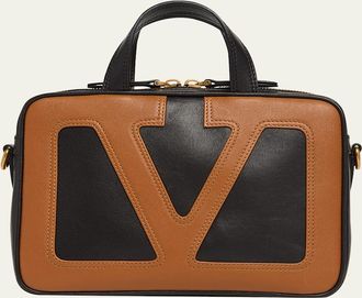 Valentino Garavani Viva Superstar Small VLOGO Leather Duffle Top-Handle Bag