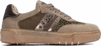 Refresh Womens Casual Suede Sneakers In Khaki