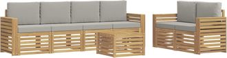 vidaXL Conjunto De Sof&aacute;s De Exterior 7 Uds. Blanco Y Gris Claro Vidaxl
