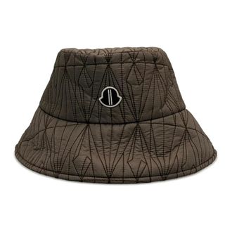 Moncler Hats, unisex, Brown, Size: M Cappello Imbottito Bucket Hat