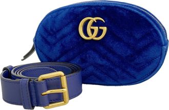 Gucci Blue Suede Fanny Pack (Pre-Owned)