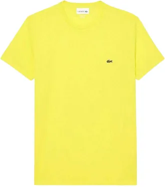 Lacoste Heren-T-shirt van Pima-katoen met borduursel (Geel)