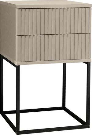 CARRYHOME Nachtk&auml;stchen, Schwarz, Kaschmir, Metall, Holzwerkstoff, 2 Schublade(n) Schubladen, 40x65x38.5 cm, Schlafzimmer, Nachtk&auml;stchen