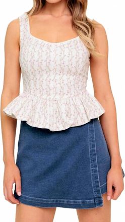 Flying Tomato Citrus Flow Woven Top In Ivory