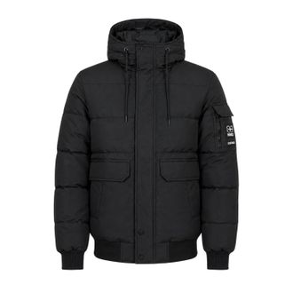 Crosshatch Milwaka polyester herenjas met lange mouwen en capuchon (Zwart)