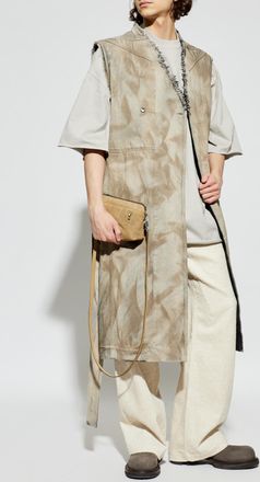 Rick Owens Coat With Short Sleeves, Mens, Beige