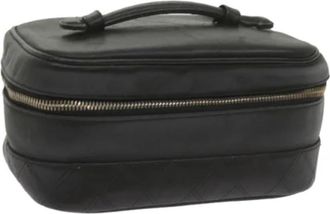 Chanel Pre-owned Vintage Cosmetische Etui - Dames - Vintage Handtas - Zwart - ONE Size - Leer - Vintage