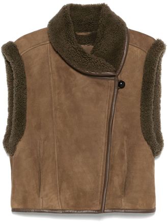Isabel Marant Alime gilet - women - Lamb Skin/Lamb Fur - 36 - Brown