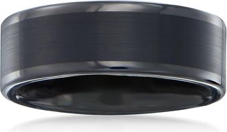 Ross-Simons Mens 8mm Black Tungsten Carbide Wedding Ring