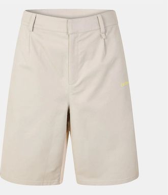 Off-white Mens Golf Bermuda Shorts with Clean Hem - Cream - Size: 37/36/32