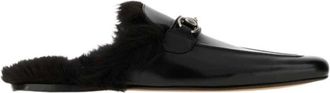 Gucci Mokkasins met paardenbit en schapenvacht - Heren - Schoenen - Zwart - Maat: 42 EU Leer