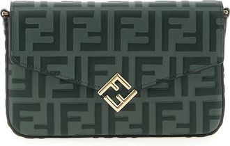 Fendi FF Diamonds Leather Wallet On Chain