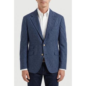Brunello Cucinelli Blue Wool Silk Tailored Blazer, Brand Size 48 (US Size 38)