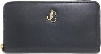 Jimmy Choo London Black Leather Long Wallet (Bi-Fold) (Pre-Owned)