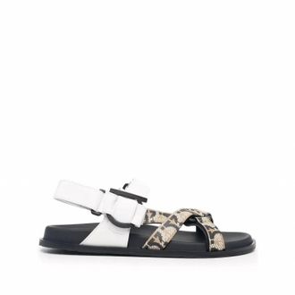 Ferragamo Womens Open Toe Buckled Sandals In White