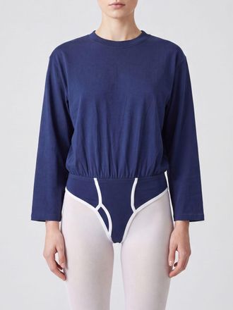 Jean Paul Gaultier Long-Sleeved Cotton Bodysuit with Dropped Shoulders