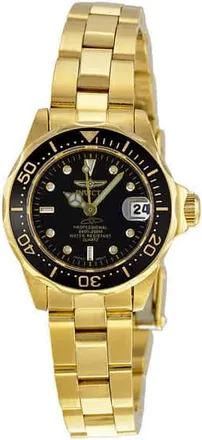 Invicta Pro Diver Gold-plated Black Dial Ladies Watch 8943