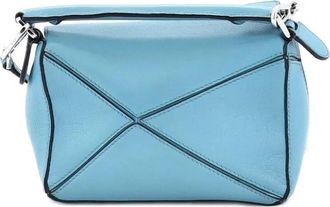 Loewe Borsa a tracolla Puzzle mini in pelle - Blu