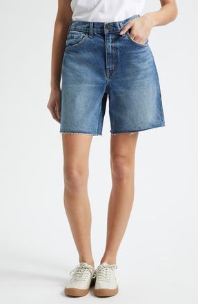 Nili Lotan Russel Frayed Denim Shorts in Rosebowl Wash at Nordstrom, Size 26