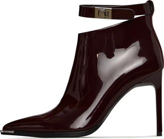 Cesare Gaspari Midnight Charm Stiletto Laarzen - Bordeaux - Dames - Laarzen met Hak - Rood - 41 EU - Leer - Schoenen