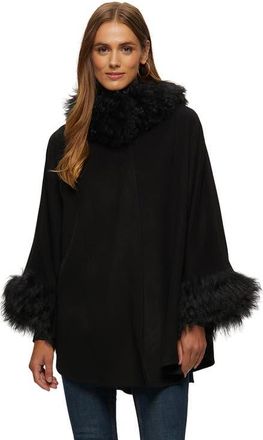 Gorski Wool And Cashmere Cape in Black at Nordstrom