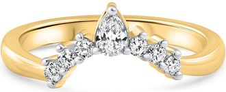 Pompeii3 1/4Ct Diamond Curved Wedding Anniversary Engagement Guard Ring Gold Lab Grown