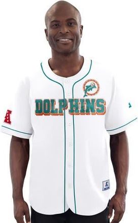 Starter Mens Starter White Miami Dolphins Relay Vintage Full-Button Baseball Jersey at Nordstrom, Size Xx-Large