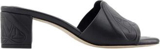 Alexander McQueen Leather sandals - Dames - Muiltjes - Zwart - 36 EU - Leer - Schoenen