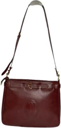 Cartier Pre-owned Cross Body Bags, female, Red, Size: ONE SIZE Pre-owned Leather Shoulder Bag