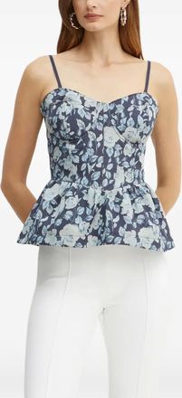 Guess Co Top a fiori con peplum - Blu