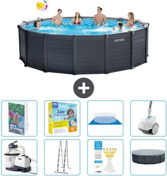 Intex Piscina Graphite Panel Redonda - 478x124 Cm - 9-piezas S544