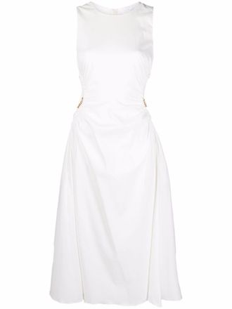 Patrizia Pepe abito essential cut-out dress - women - Cotton/Polyamide/Elastane - 38 - White