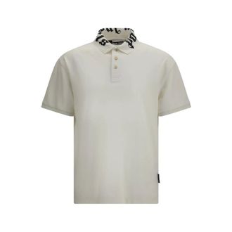 Palm Angels Polo Shirts, male, White, Size: XL Neck Logo Polo