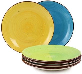 Elama Sebastian 6 Piece Stoneware Dinner Plate Set in Assorted at Nordstrom
