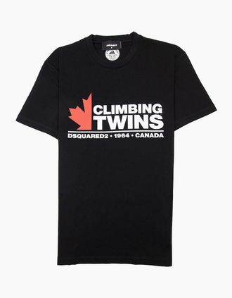 Dsquared2 Mens Dsquared2 Climbing Twins T-shirt Black - Size: 44